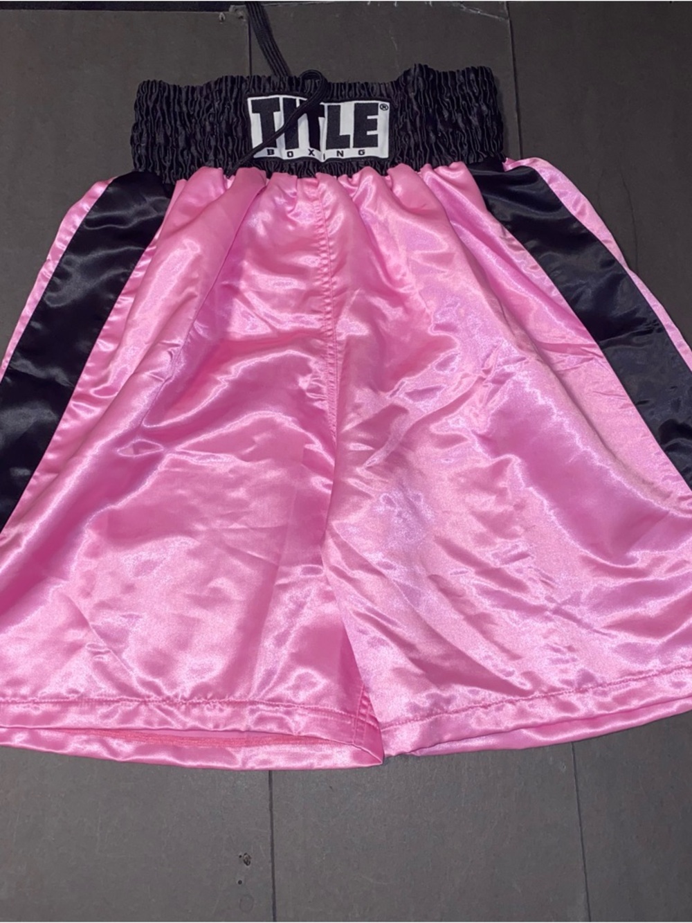 Title Boxing Women's Large Pink Boxing Shorts with Black Trim